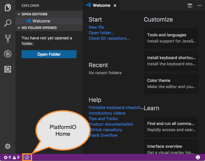 How to create new project in Microsoft Visual Studio Code IDE?